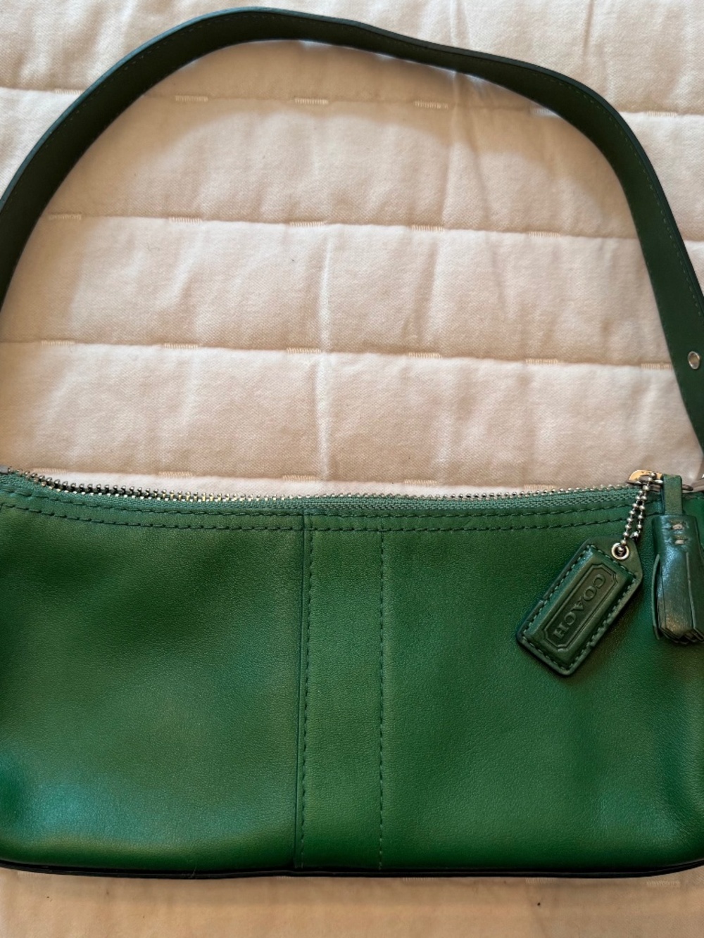 Vintage Coach Hamptons Demi Baguette Bag Kelly Green #7461